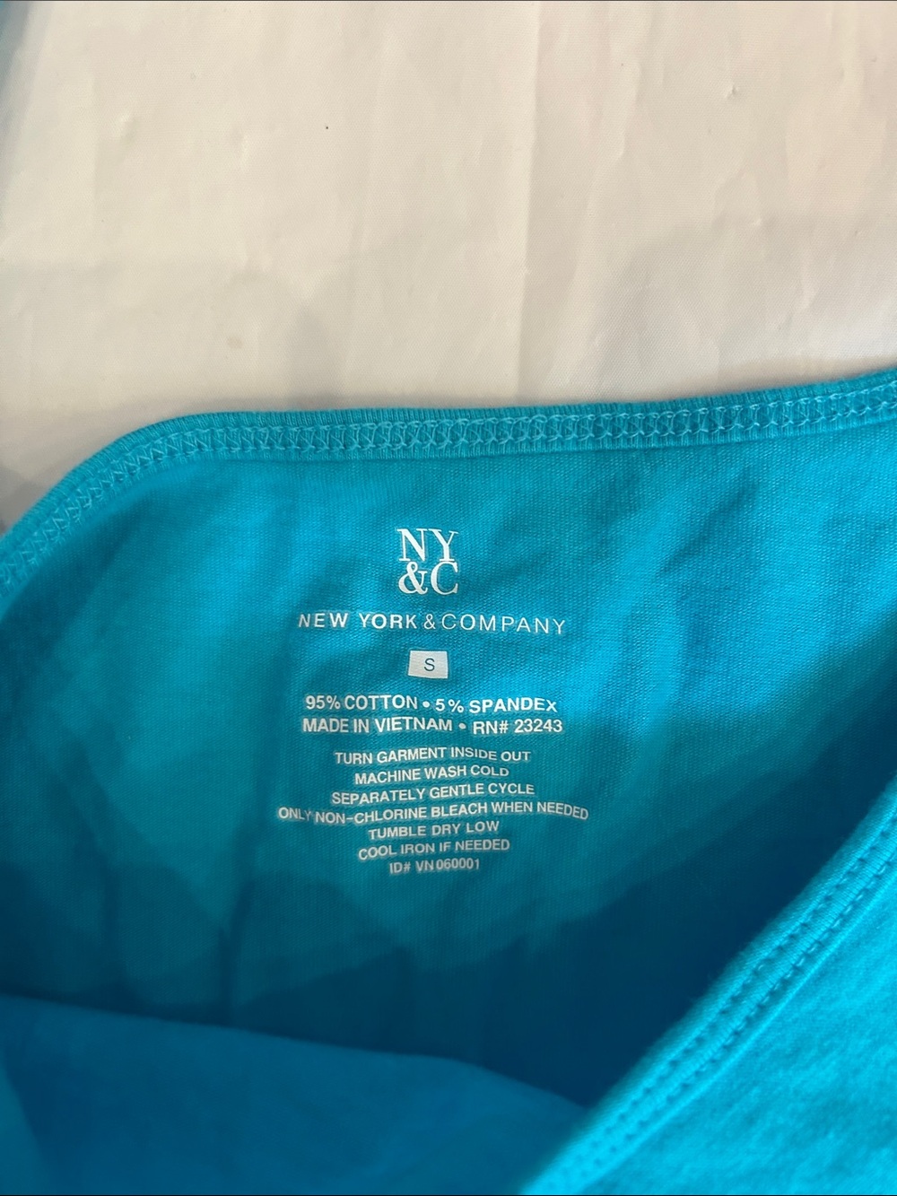 New York & Company Teal Slim-Strap Tank Top - Picture 3 of 9